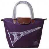 Sac A Main Longchamp France soldes sortie Pliage Tour Eiffel Violet